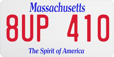 MA license plate 8UP410