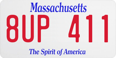 MA license plate 8UP411