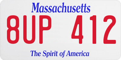 MA license plate 8UP412