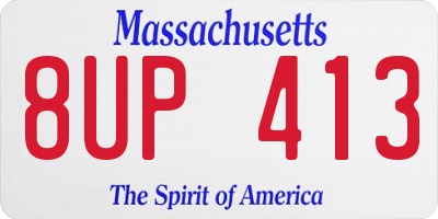 MA license plate 8UP413