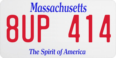 MA license plate 8UP414
