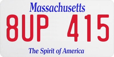 MA license plate 8UP415