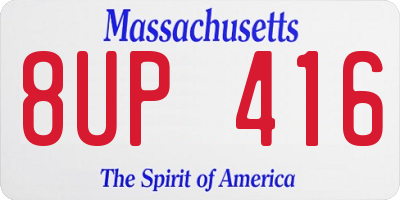 MA license plate 8UP416