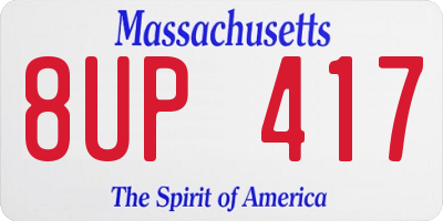 MA license plate 8UP417