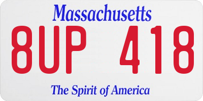 MA license plate 8UP418