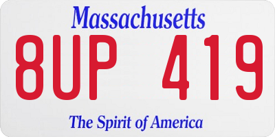 MA license plate 8UP419
