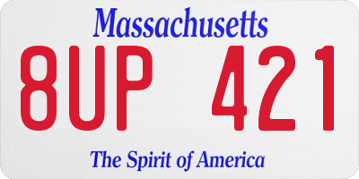 MA license plate 8UP421