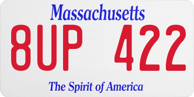 MA license plate 8UP422