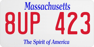 MA license plate 8UP423
