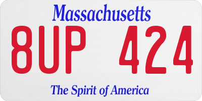MA license plate 8UP424