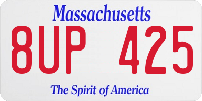 MA license plate 8UP425
