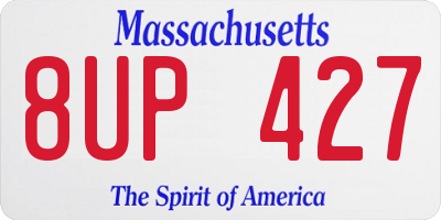 MA license plate 8UP427