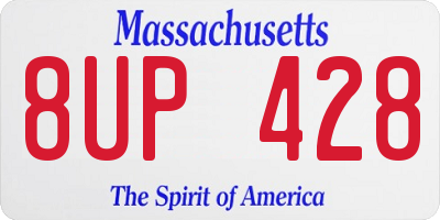 MA license plate 8UP428