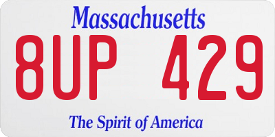 MA license plate 8UP429