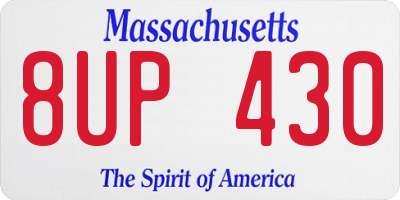 MA license plate 8UP430