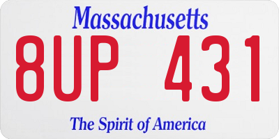 MA license plate 8UP431