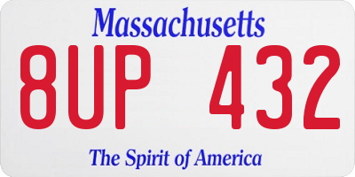 MA license plate 8UP432