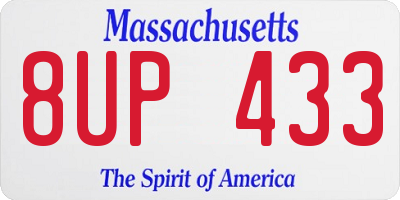 MA license plate 8UP433