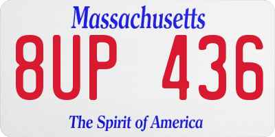 MA license plate 8UP436