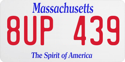MA license plate 8UP439