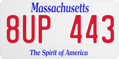 MA license plate 8UP443