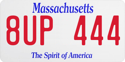 MA license plate 8UP444