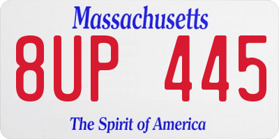 MA license plate 8UP445