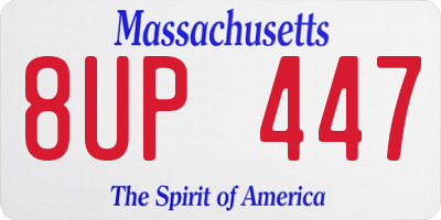 MA license plate 8UP447