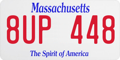 MA license plate 8UP448