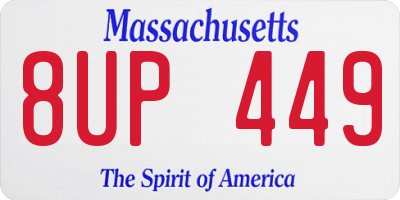 MA license plate 8UP449