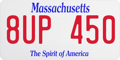 MA license plate 8UP450