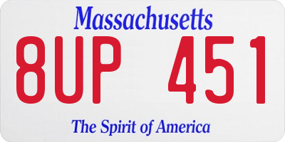 MA license plate 8UP451