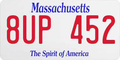 MA license plate 8UP452