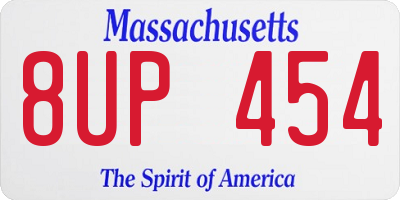 MA license plate 8UP454