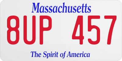 MA license plate 8UP457