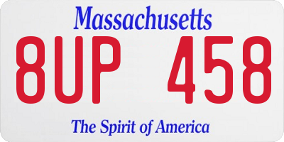 MA license plate 8UP458