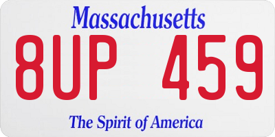 MA license plate 8UP459