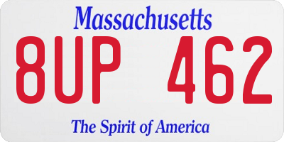 MA license plate 8UP462