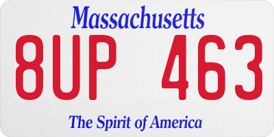 MA license plate 8UP463