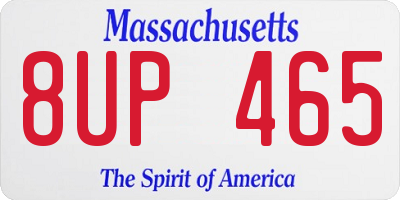 MA license plate 8UP465