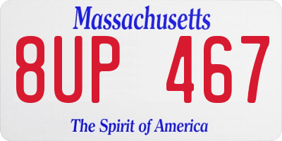 MA license plate 8UP467