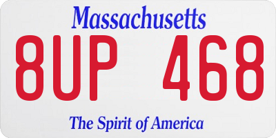 MA license plate 8UP468