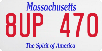 MA license plate 8UP470