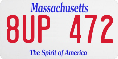 MA license plate 8UP472
