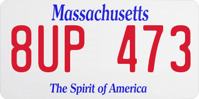 MA license plate 8UP473