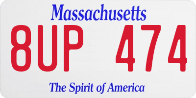 MA license plate 8UP474