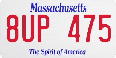 MA license plate 8UP475