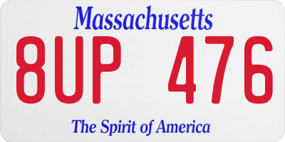 MA license plate 8UP476