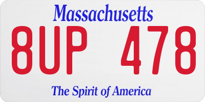 MA license plate 8UP478