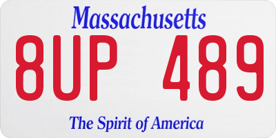 MA license plate 8UP489